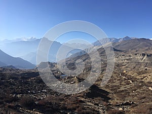 Muktinath Valley in Mustang District, Nepal in Winter.