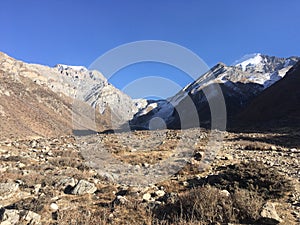 Muktinath Valley in Mustang District, Nepal in Winter.