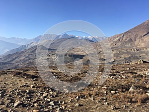 Muktinath Valley in Mustang District, Nepal in Winter.