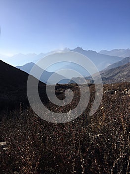 Muktinath Valley in Mustang District, Nepal in Winter.