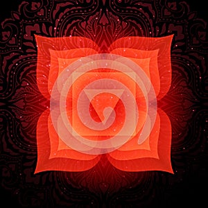 Muladhara chakra colorful symbol icon. Root chakra. photo