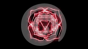Muladhara Mandala Chakra Symbol Forming of Fire. The seven chakras are the main energy centers of the body
