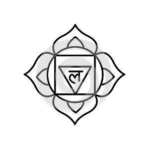 Muladhara, root chakra color icon
