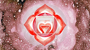 Muladhara Root Chakra red color logo symbol icon reiki mind spiritual health healing holistic energy lotus mandala watercolor