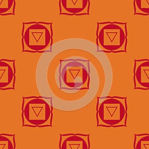 Muladhara - root chakra. The symbol of the first chakra. Vector