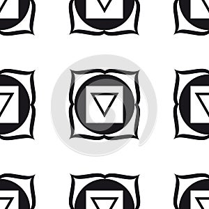 Muladhara - root chakra. The symbol of the first chakra. Vector