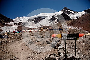 Mulas place in Aconcagua