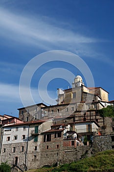 Mulazzo, historic town in Lunigiana, Tuscany, at morning