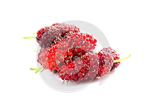 Mulberries isolated on white background