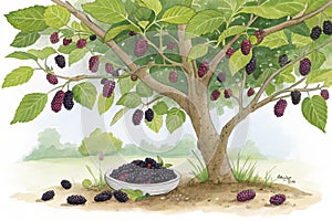 Mulberry tree. generated using AI.