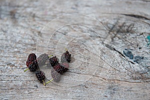 Mulberry on wood