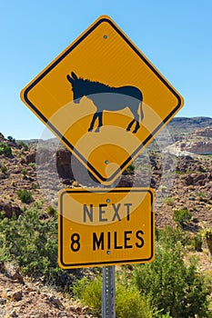 Mule Crossing Sign on Route 66