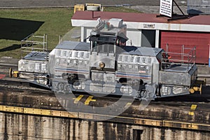 Mule Locomotive at Miraflores Locks Panama Canal Panam