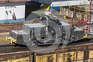 Mule Locomotive at Miraflores Locks Panama Canal Panama