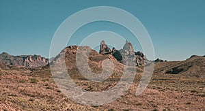 Mules Ears Rises Into the Blue Sky In Big Bend