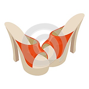 Mules sandals icon, isometric style