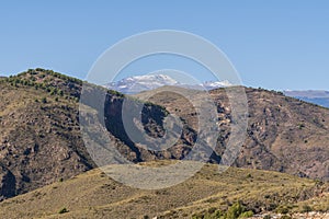 The Mulhacen and Alcazaba from the road from Berja to Beninar photo