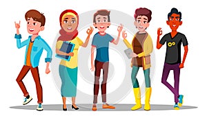 Mulicultural Characters People Satisfied Vector