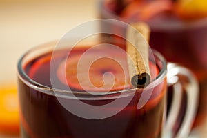 Mulled wine with cinnamon