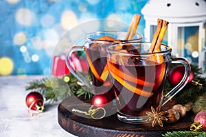 Mulled wine in glass