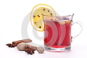 Mulled wine with spice and orange