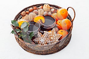 Mulled wine white background