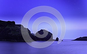 Mullion Cove Harbour at night photo