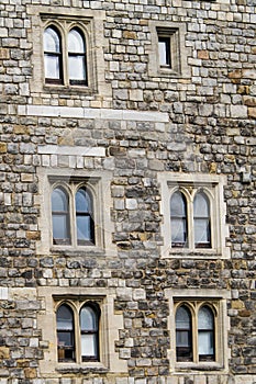 Mullioned windows in Windsor Castle, Berkshire, England photo