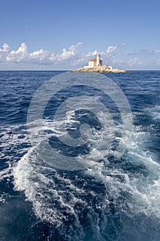 Mulo lighthouse in Croatia on Adriatic sea photo