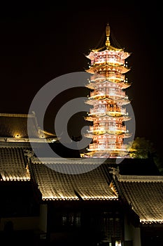 Mulong Lake Pagoda and Buildings, Guilin, China