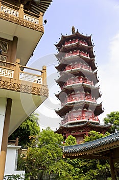 Mulong Lake Pagoda and Buildings, Guilin, China