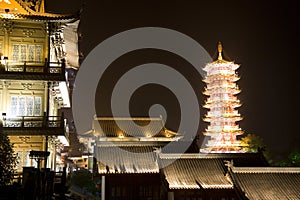 Mulong Lake Pagoda and Buildings, Guilin, China