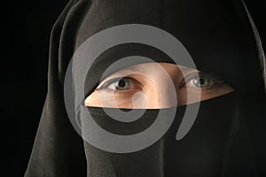 Mulsim woman wearing veil
