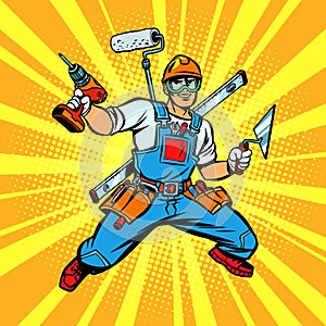 Multi-armed Builder repairman photo