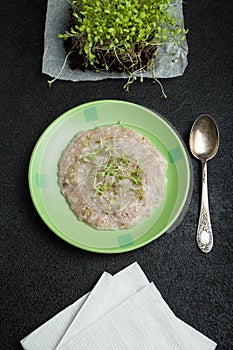 Multi-cereal porridge with micro greens for weight loss, detoxification, sanitation