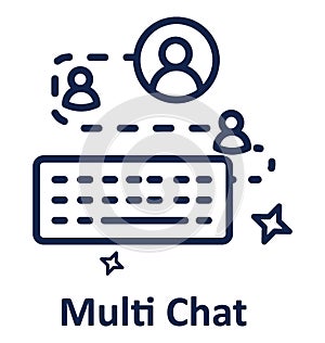 Multi chat Isolated Vector icon that can easily modified or edit.