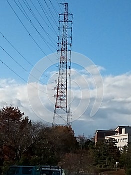 Multi circuit High voltage transmition line in japan photo