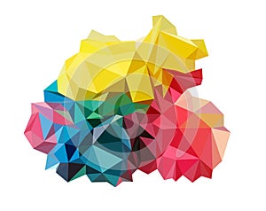multi color diamond low polygon shape background vector
