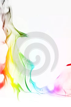 Multi Color Fire Flame Abstract on white background. A mystic colorful smoke. Blurry bright abstraction with colored lines. Magic