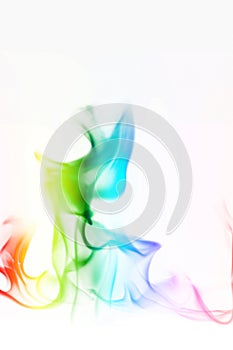 Multi Color Fire Flame Abstract on white background. A mystic colorful smoke. Blurry bright abstraction with colored lines. Magic