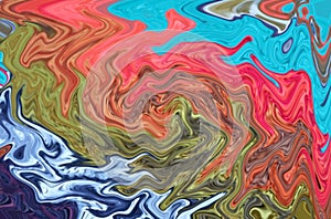 Multi-color flowing oil paints texture for abstract backdrop