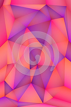 Multi-color geometric triangular low poly abstract background.