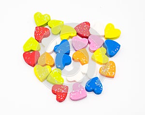 Multi color heart shape foam