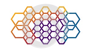 Multi-color Hexagonal Network: Abstract Geometric Pattern, vector design Generative AI