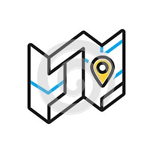 Multi color icon for Map, delineation and route