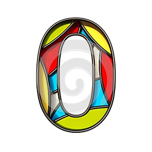 Multi color layers font Number 0 ZERO 3D