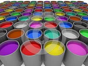 Multi color paint cans