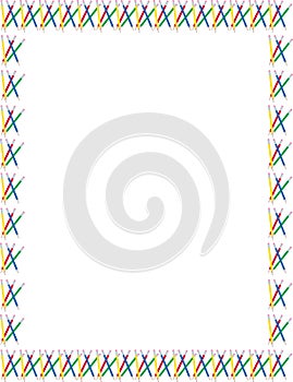 Multi-color pencil border with vector available