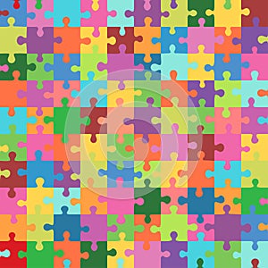 Multi color puzzles game seamless pattern. Vector illustration.