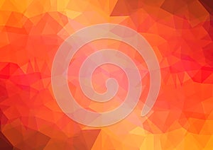 Multi-color red geometric triangular low poly style gradient illustration graphic background.